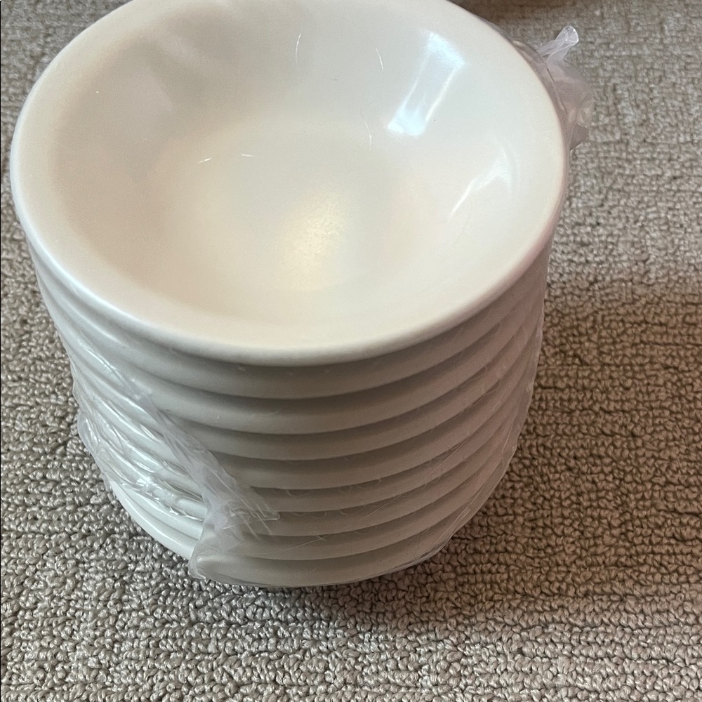 Vtg USA mount clemens pottery co 4in fruit/ dipping bowls new still in plastic.